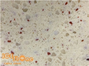 Beige Color Quartz with Red Spots Engineer Silestone Slabs & Tiles