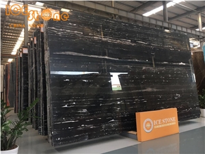 Black and White Marble Tiles Slab/China Wall Covering Tiles/Marble Floor Covering Tiles/Black Marble Pattern/Counter Top Stone/Silver Portoro Marble Slabs/Silver Drogon Marble Tiles/Marble Pattern