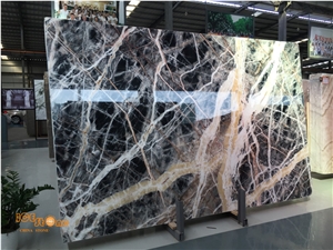 Black Jungle Marble Slabs Tilespure Nature Forest Rain Black Marble Price for Wall Coverings Countertop
