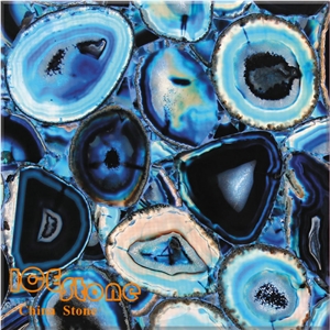 Brazil Blue Agate Semiprecious Slab/ Semi Precious Slabs/ Gemstone Tiles/Semiprecious Stone Tiles/Semi Precious Stone Panels/