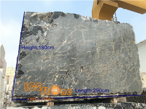 China Black Portoro Marble Blocks/China Portoro Marble Blocks/Athen Portoro Marble Blocks