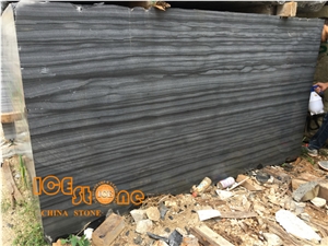 China Black Wood Block/Black Wood Vein Marble Block