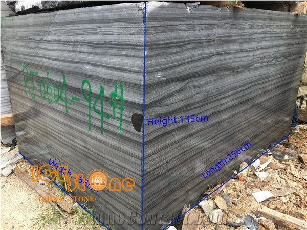 China Black Wood Block/Black Wood Vein Marble Block