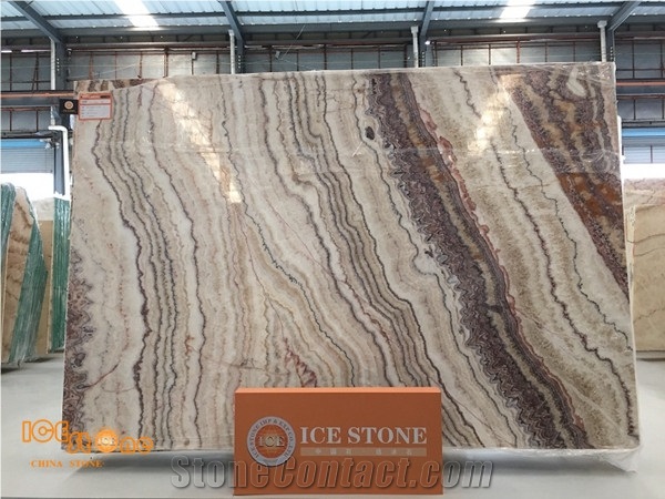 China Polished Red Dragon Beige Onyx Slabs Wall Covering ,Wall Tiles Bathroom Covering Onyx Slabs Stone