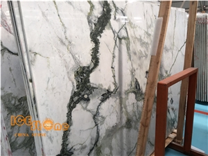 Clivia Marble/Aurora Green/White & Green/White Marble with Green Vein/Marble Slabs/Tiles/Cut to Size/Polished Surface/Bookmatch/Chinese Natural Stone Products