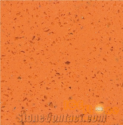 Crystal Orange Marble Look Quartz Stone Solid Surfaces Polished Slabs Tiles Engineered Stone Artificial Stone Slabs for Hotel Kitchen, Bathroom Backsplash Walling Panel Customized Edge