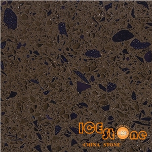 Dark Crystal Brown/Chinese Brown Quartz Slabs and Tiles/Artifical Stone Walling and Flooring