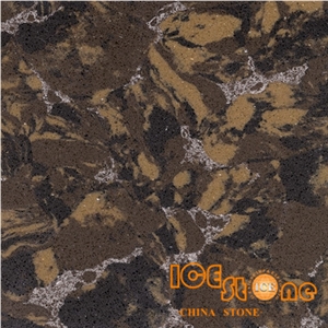 Emperador/Brown Color/Marble Look/Quartz Stone Solid Surfaces Polished Slabs Tiles Engineered Stone Artificial Stone Slabs for Hotel Kitchen,Bathroom Backsplash Walling Panel Customized Edge