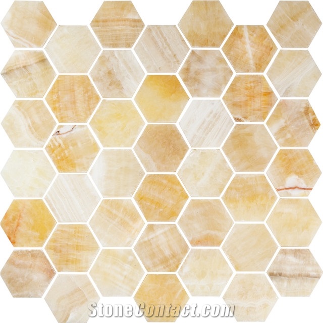 Honey Onyx Wall Mosaic, Yellow Wooden Onyx Wall Mosaic, Basketweave Mosaic