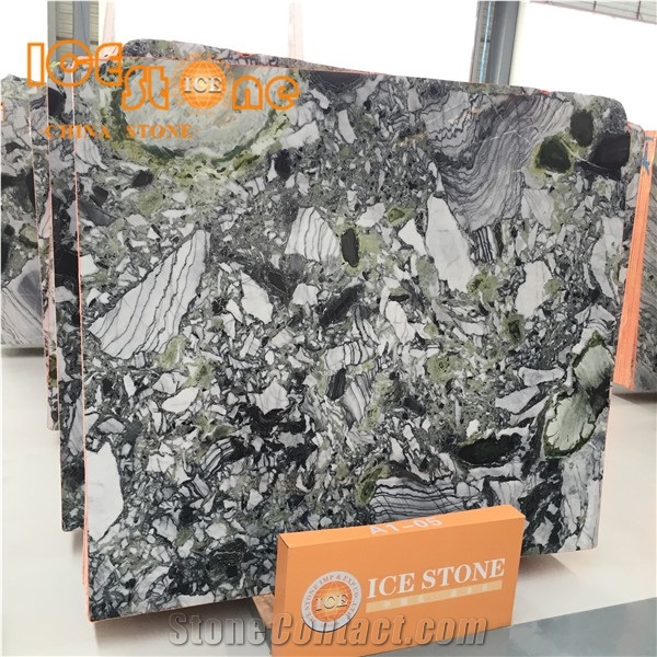 Ice Connect Marble/White Beauty/Ice Green New Polished Slabs and Tiles/Green Stone Wall and Floor Covering