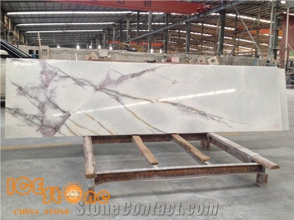 Import White Marble Lilac Marble Vanity Tops for Bathrooms Decoration