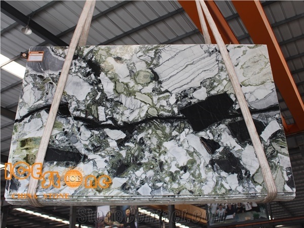 Multicolor Marble Slabs Green Ice Cold Ice Jade Ice Connect Marble Slabs