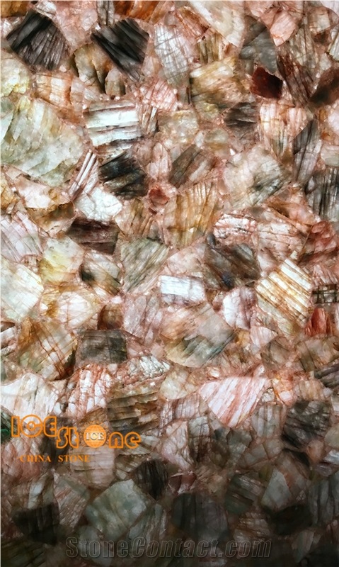 Orange Crystal Agate/Chinese Pink Semiprecious Slabs and Tiles/Semi Precious Wall