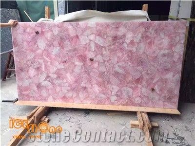 Pink Crystal Gemstone Slabs,Pink Crystal Semiprecious Stone Slabs
