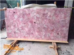 Pink Crystal Gemstone Slabs,Pink Crystal Semiprecious Stone Slabs