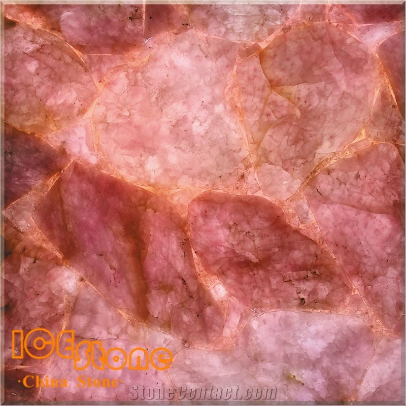 Pink Crystal Semi-Precious/Agate/Lapiz/Crystal/Tiger Eyes Stone Slabs & Tiles/Semi-Precious Luxious/Semi-Precious/Semi-Precious Slabs/Semiprecious Stone