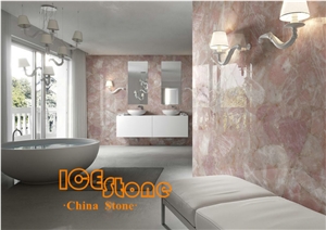 Pink Crystal Semiprecious Stone/Gemstone Tiles/ Precious Stone Slabs/Semiprecious Stone Tiles/Semi Precious Stone Panels/