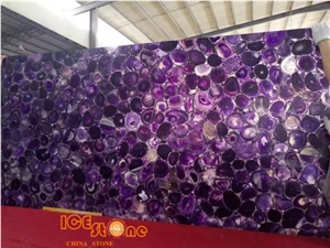 Purple Agate/Pchinese Purple Semiprecious/Semi Precious Stone Wall /Semiprecious Stone Slabs