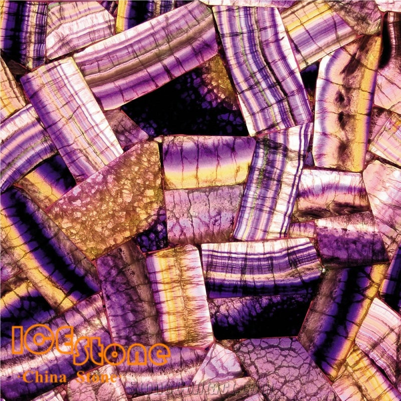 Purple Crystal Semiprecious Slab/Semi Precious Stone Wall/ Gemstone Tiles/Precious Stone Slabs/Semiprecious Stone Tiles/ Semi Precious Stone Panels/