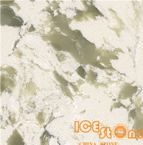 Serra White and Green Chinese Quartz Slabs and Tiles/Artifical Stone Walling and Flooring/Solid Surface Stone