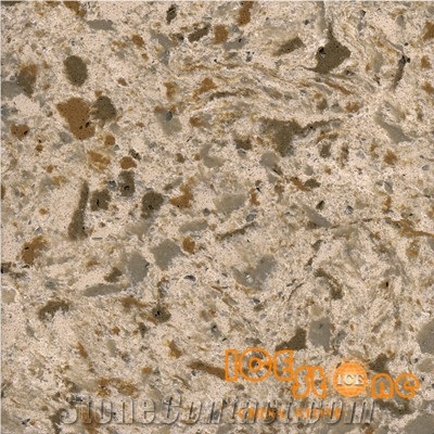 Sofia Beige Quartz Stone from China / Beige Quartz Tiles / Beige Quartz Stone Slab for Countertop