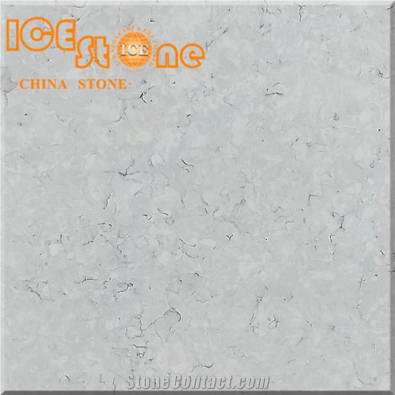 White Bianco Marble Look Quartz Stone Solid Surfaces Polished Slabs Tiles Engineered Stone Artificial Stone Slabs for Hotel Kitchen, Bathroom Backsplash Walling Panel Customized Edge