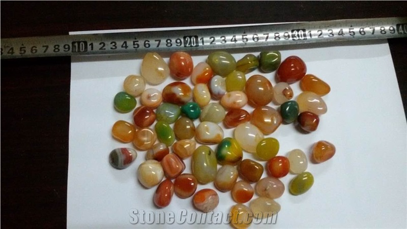 Natural Agate Stones/Polished Colorful Pebbles/Mixed Pebble Stone/Pebble Walkway