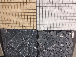 Polished Mosaic/Floor and Wall Mosaic/Mosaic Pattern/Beige Travertine Mosaic