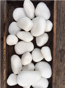 Polished Pebble Stone/White Marble Pebbles&Gravels/Machine Made Pebbles/Paving Pebbles/Decoration Pebbles