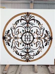 Round and Square Floor Customized Waterjet Medallion