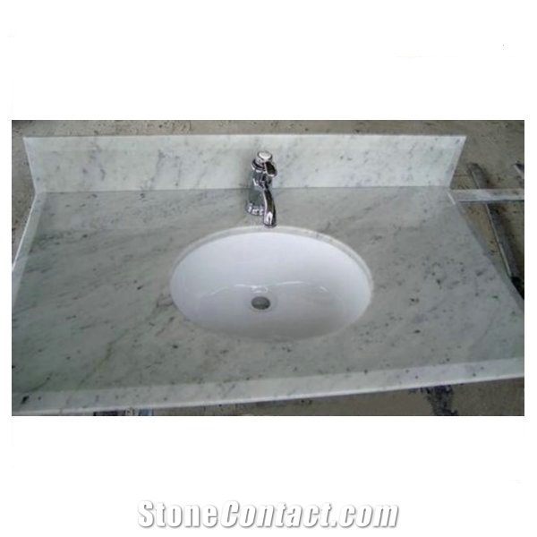 Bianco Carrara Marble Vanity Tops, Bianco Carrara White Marble Bath