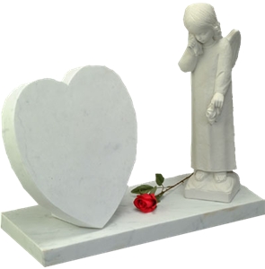 Angel Marble Momument with a Heart