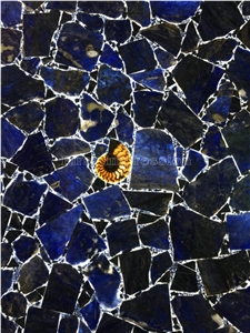 Azul Bahia Gemstone Slab /Brazil Azul Bahia Semi Precious Stone Slab/Blue Gemstone Slab /Natural Luxury Granite Slab/ Brazil Azul Bahia Granie Backlit Slab