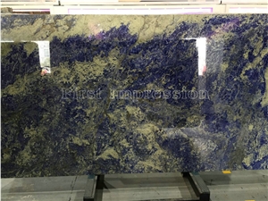 Azul Bahia Granite Slab & Tile/High Polished Blue Granite Gangsaw Big Slabs/Blue Granite For Wall & Floor Decoration/Granite Wall Tiles/Granite Floor Tiles
