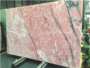 Beautiful Pink Onyx/Pink Onyx Big Slabs/Translucent Onyx/Wholesale/Onyx Floor Tiles/Onyx Wall Tiles/Pervious To Light/Luxury Onyx