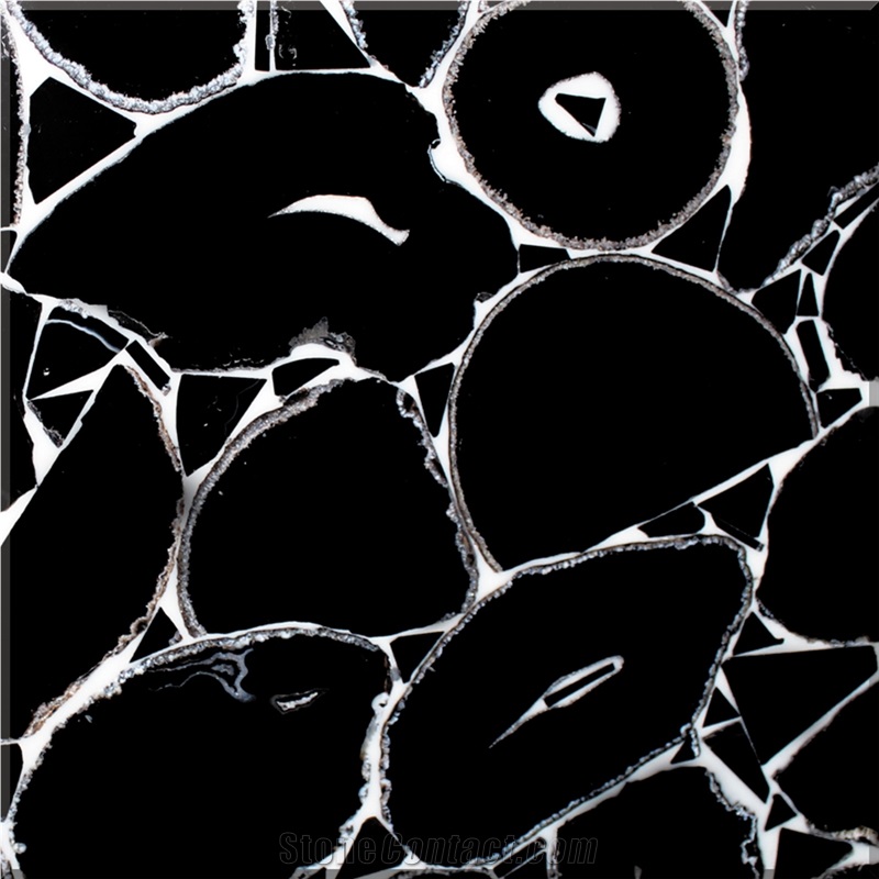 Black Agate Backlit Slab /Black Agate Gemtone Polished Panel/Black Semi Precious Stone Tiles /Black Agate Stone