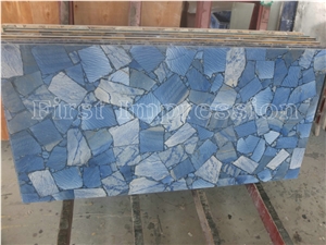 Blue Aventurine Flooring Tiles / Blue Aventurine Gemstone Wall Tiles and Slab 