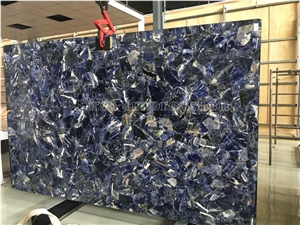 Blue Semiprecious Stone Panles / Brazil Azul Bahia Granite Slab/Natural Luxury Granite Slab