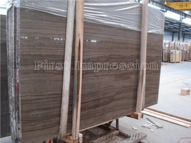 Brown Wooden Marble Slab and Tiles /Brown Wood Vein Marble Slab / Brown Serpenggiante Marble / Brown Wood Marble Wall Covering Tiles