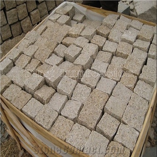 China G682 Granite Cube Stone/Rustic Yellow Granite Cobble Stone/Pavers/Yellow Granite/Paving Stone/Paving Sets/Garden Stepping Pavements/Courtyard Road Pavers/Walkway Pavers/Granite Floor Covering