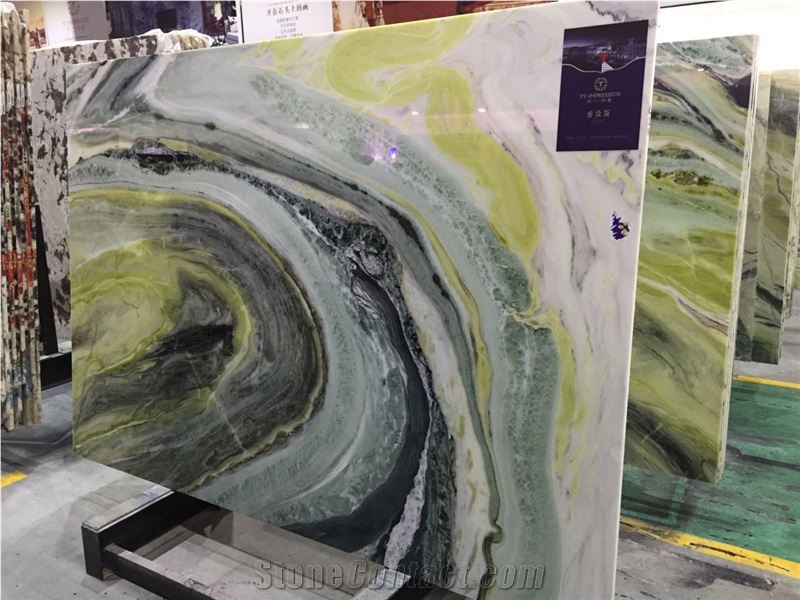 Dreaming Green/Green Marble/Classic Green/Green Marble Tiles & Slabs/Dreaming Green Marble Big Slabs/Green Marble Wall Covering Tiles/Green Marble Floor Covering Tiles/Big Flower Green Marble Slabs