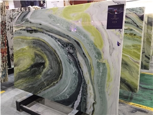 Dreaming Green/Green Marble/Classic Green/Green Marble Tiles & Slabs/Dreaming Green Marble Big Slabs/Green Marble Wall Covering Tiles/Green Marble Floor Covering Tiles/Big Flower Green Marble Slabs