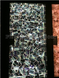 Fluorite Semiprecious Backit Slab & Tiles /Fluorite Backlit Gemstone