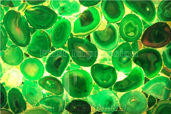 Green Agate Brazil Backlit Slab / Green Agate Slab and Tiles /Green Agate Gemstone Tiles /Green Agate Backlit Semipreccious Stone Slabs