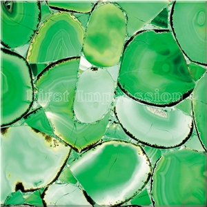 Green Agate Brazil Backlitt Gemstone Tiles and Slab/ Green Semiprecious Stone Wall /Green Gemstone /Green Agate Semi Precious Stone