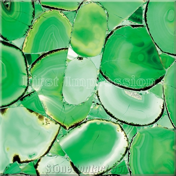 Green Agate Brazil Backlitt Gemstone Tiles and Slab/ Green Semiprecious Stone Wall /Green Gemstone /Green Agate Semi Precious Stone