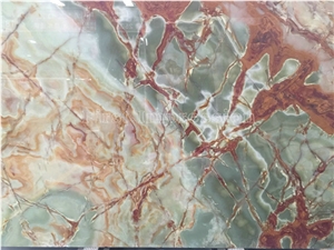 Green Onyx Slabs & Tiles/Straight & Cross Cutting/Background Wall Covering/Stair/Skirting/Cladding/Cut-To-Size for Floor Covering/Interior Decoration/Wholesale/Onyx Wall & Floor Tiles/Cyan Green Onyx