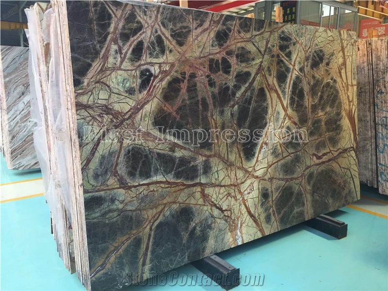 Indian Rain forest Green Marble Tiles & Slabs/Green Polished Marble Floor Tiles & Wall Tiles/Best Price Green Marble Big Slabs/India Rain Forest Marble Stone/Classic Green Marble