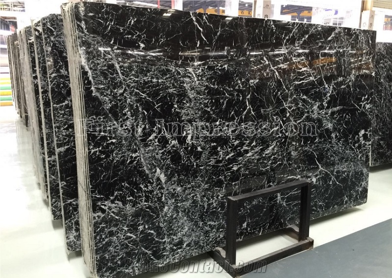 Italian Black/China New Black Marble With White Root/ Italy Black Marble Tiles And Slabs / Marble Floor Covering Tiles/ Marble Wall Covering Tiles