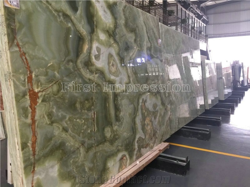 Jade Green Onyx Slabs & Tiles/Background Wall Covering/Stair/Skirting/ Cladding/Cut-To-Size for Floor Covering/Interior Decoration/Wholesale/Onyx Wall & Floor Tiles/Onyx Pattern/Pervious to Light Onyx